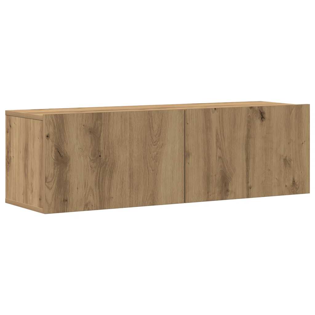 vidaXL 6-tlg. TV-Schrank-Set Wandmontage Artisan-Eiche Holzwerkstoff