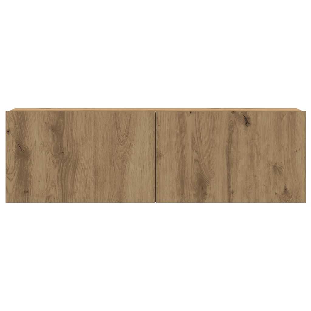 vidaXL 6-tlg. TV-Schrank-Set Wandmontage Artisan-Eiche Holzwerkstoff