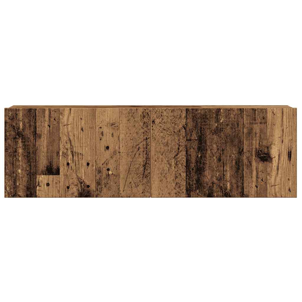vidaXL 4-tlg. TV-Schrank-Set Wandmontage Altholz-Optik Holzwerkstoff