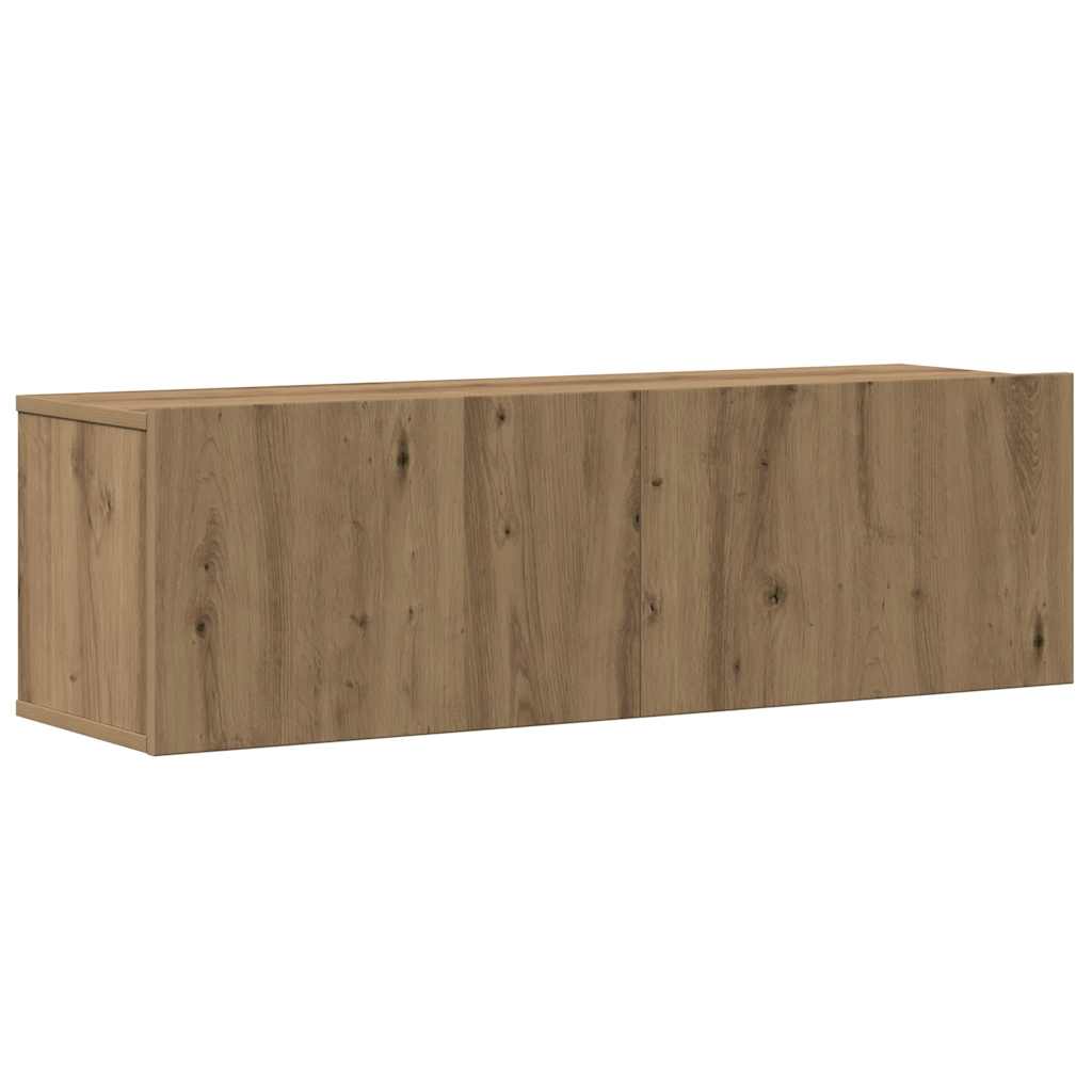 vidaXL 4-tlg. TV-Schrank-Set Wandmontage Artisan-Eiche Holzwerkstoff