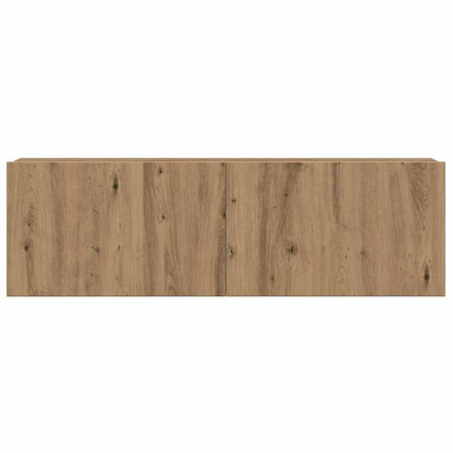 vidaXL 4-tlg. TV-Schrank-Set Wandmontage Artisan-Eiche Holzwerkstoff