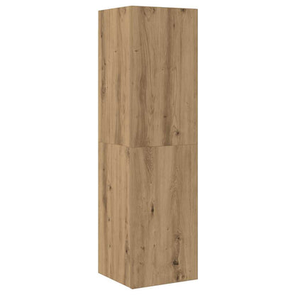 vidaXL 4-tlg. TV-Schrank-Set Wandmontage Artisan-Eiche Holzwerkstoff