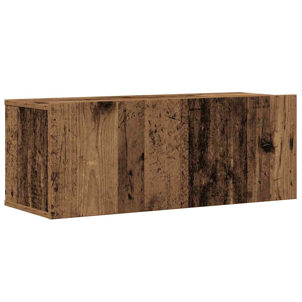 vidaXL 4-tlg. TV-Schrank-Set Wandmontage Altholz-Optik Holzwerkstoff
