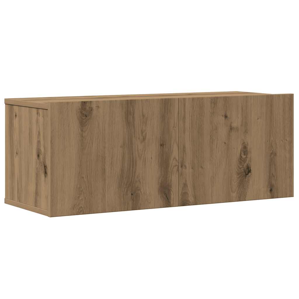 vidaXL 4-tlg. TV-Schrank-Set Wandmontage Artisan-Eiche Holzwerkstoff