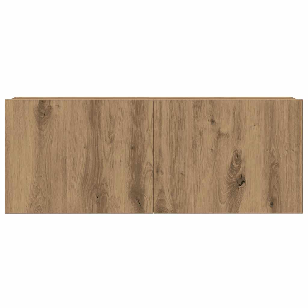 vidaXL 4-tlg. TV-Schrank-Set Wandmontage Artisan-Eiche Holzwerkstoff