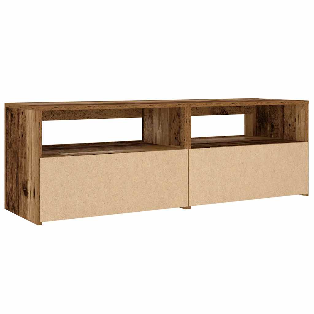 vidaXL Nachttische 2 Stk. mit LEDs Altholz-Optik 60x35x40 cm