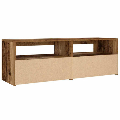 vidaXL Nachttische 2 Stk. mit LEDs Altholz-Optik 60x35x40 cm