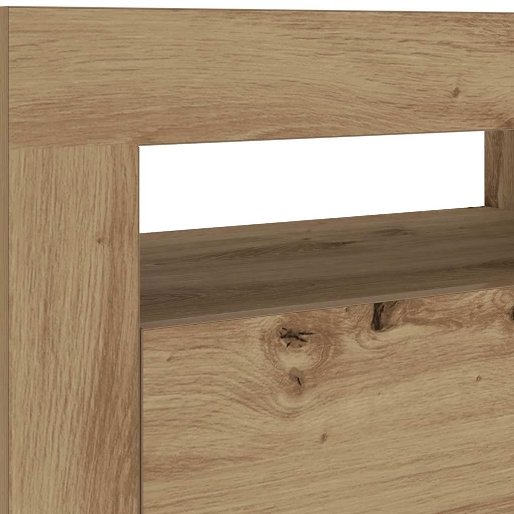 vidaXL Tables de chevet 2 pcs avec LED Chêne Artisan 60x35x40 cm
