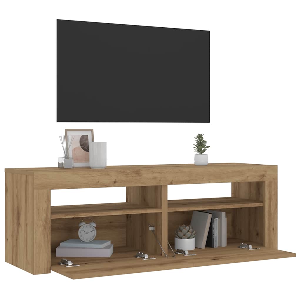 vidaXL Tables de chevet 2 pcs avec LED Chêne Artisan 60x35x40 cm