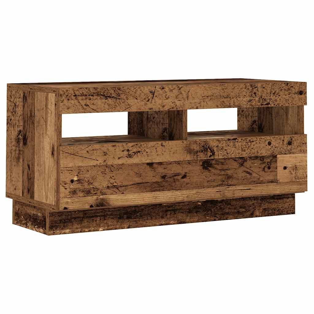 vidaXL TV-Schrank mit LED-Leuchten Altholz-Optik 180x35x40 cm