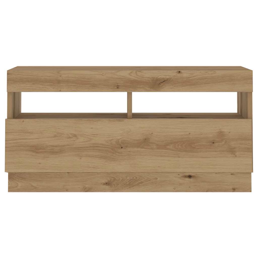 Meuble TV vidaXL avec lumières LED chêne artisan 180x35x40 cm