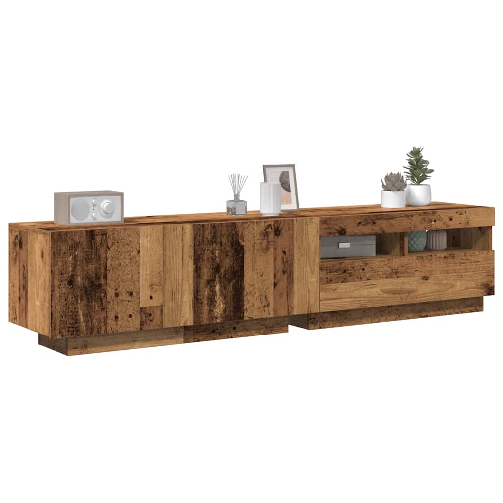 Meuble TV vidaXL avec lumières LED chêne artisan 180x35x40 cm