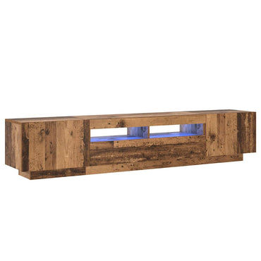Meuble TV vidaXL avec lumières LED aspect bois de récupération 200x35x40 cm