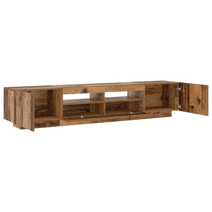 Meuble TV vidaXL avec lumières LED aspect bois de récupération 200x35x40 cm