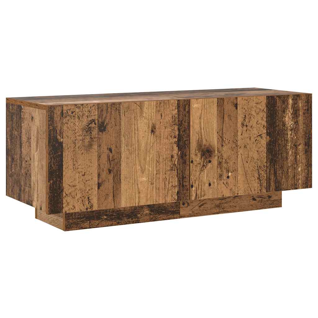 Meuble TV vidaXL avec lumières LED aspect bois de récupération 200x35x40 cm
