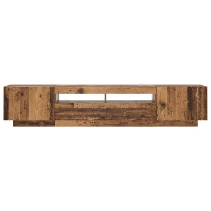 Meuble TV vidaXL avec lumières LED aspect bois de récupération 200x35x40 cm