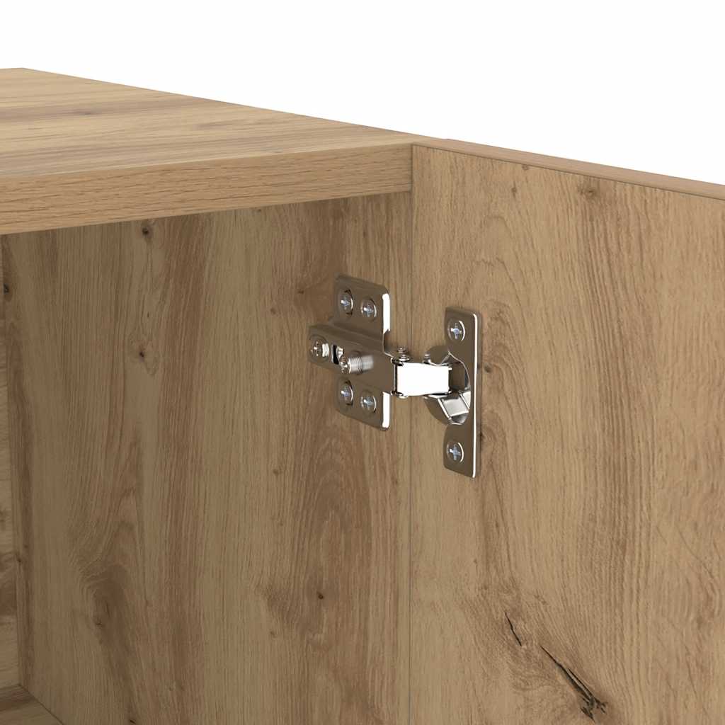 Meuble TV vidaXL avec lumières LED chêne artisan 200x35x40 cm
