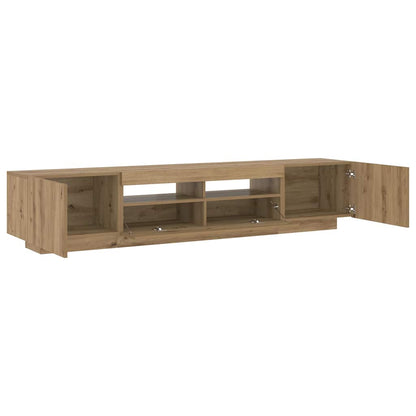 Meuble TV vidaXL avec lumières LED chêne artisan 200x35x40 cm