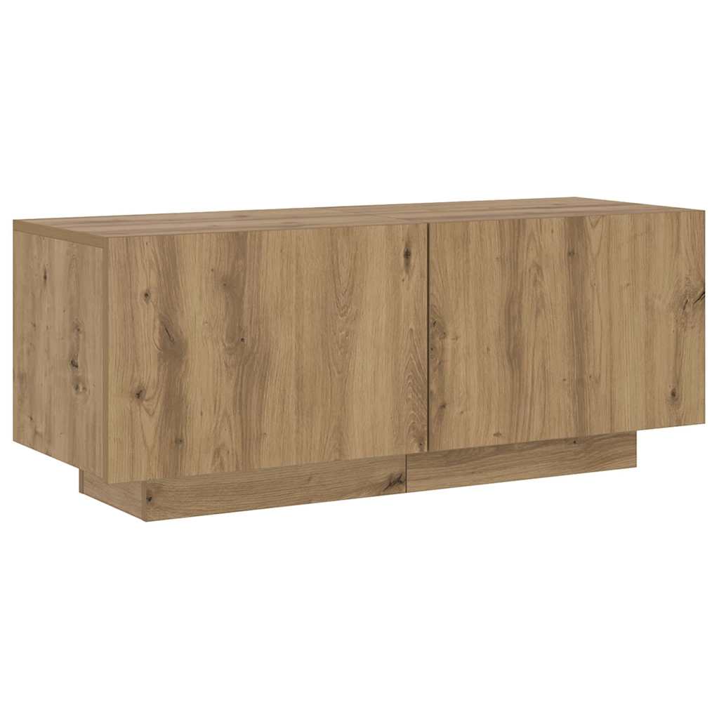 Meuble TV vidaXL avec lumières LED chêne artisan 200x35x40 cm