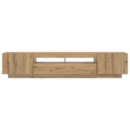 Meuble TV vidaXL avec lumières LED chêne artisan 200x35x40 cm