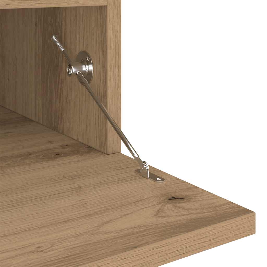 Meuble TV vidaXL avec lumières LED chêne artisan 200x35x40 cm