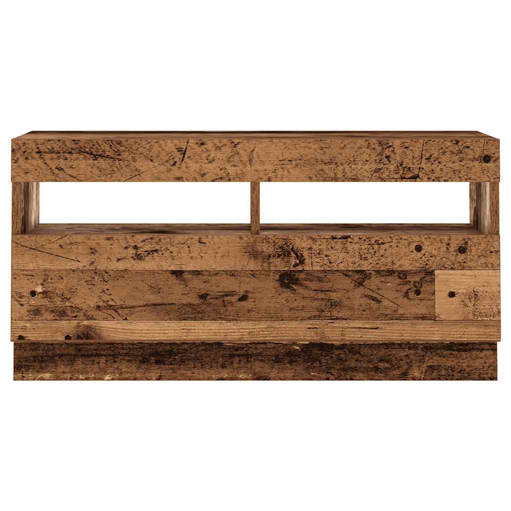 Meuble TV vidaXL avec lumières LED aspect bois de récupération 260x35x40 cm