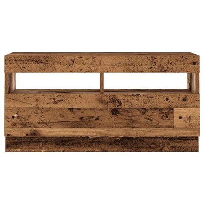 Meuble TV vidaXL avec lumières LED aspect bois de récupération 260x35x40 cm