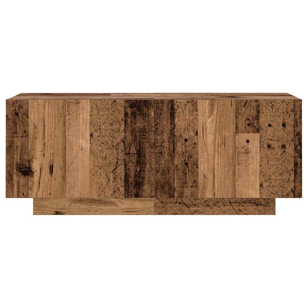 vidaXL Meuble TV avec lumières LED effet bois recyclé 300x35x40 cm