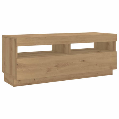 Meuble TV vidaXL avec lumières LED Chêne artisan 300x35x40 cm