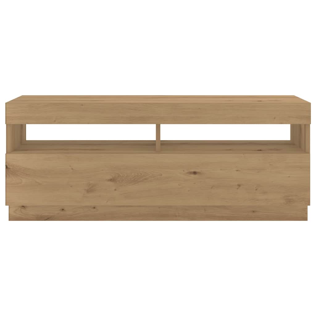 Meuble TV vidaXL avec lumières LED Chêne artisan 300x35x40 cm
