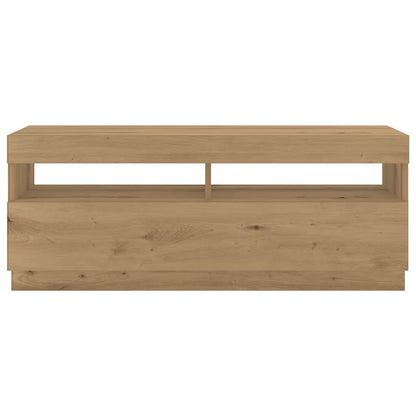 Meuble TV vidaXL avec lumières LED Chêne artisan 300x35x40 cm