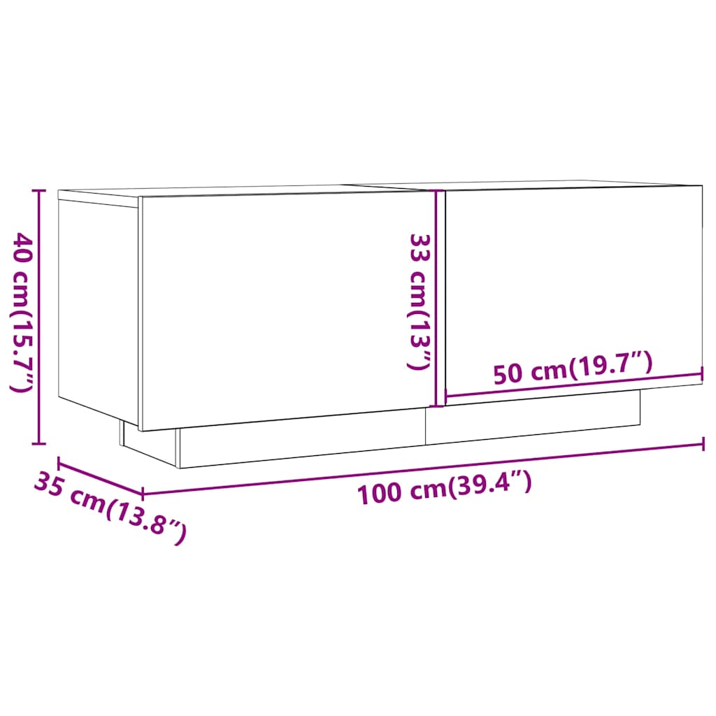 vidaXL Nachttisch Altholz-Optik 100x35x40 cm Holzwerkstoff
