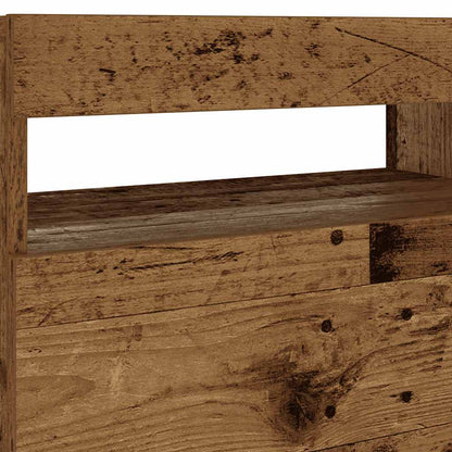 vidaXL Nachttisch mit LED-Leuchten Altholz-Optik 60x35x40 cm