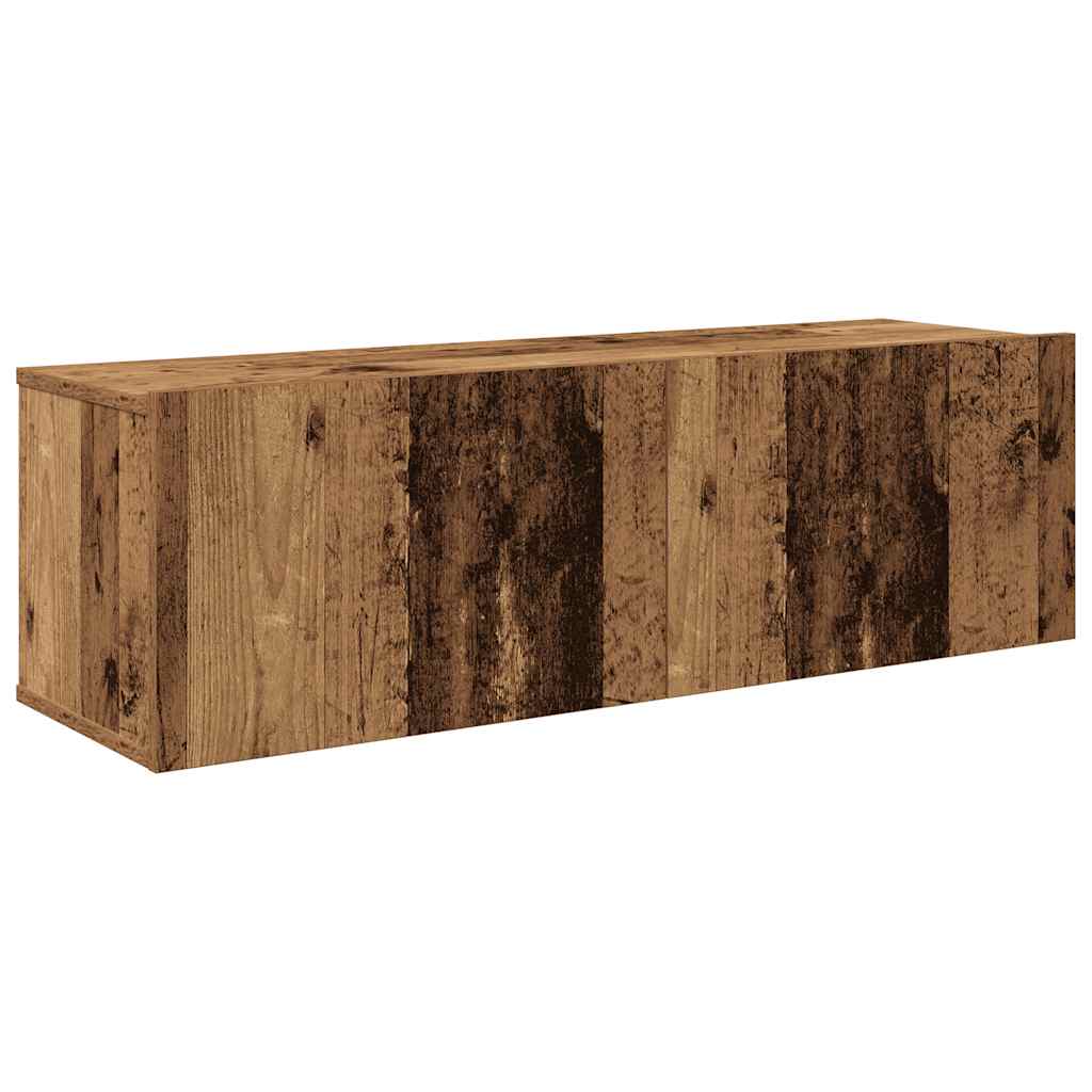 vidaXL 4-tlg. TV-Schrank-Set Wandmontage Altholz-Optik Holzwerkstoff