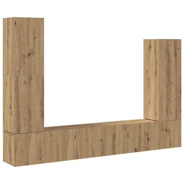 vidaXL 4-tlg. TV-Schrank-Set Wandmontage Artisan-Eiche Holzwerkstoff