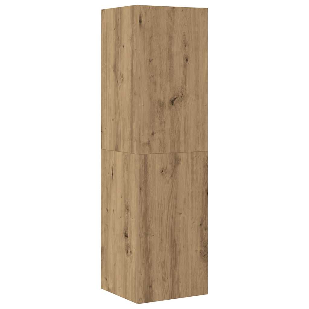 vidaXL 4-tlg. TV-Schrank-Set Wandmontage Artisan-Eiche Holzwerkstoff