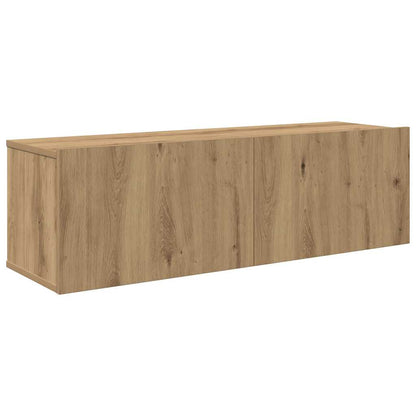 vidaXL 4-tlg. TV-Schrank-Set Wandmontage Artisan-Eiche Holzwerkstoff