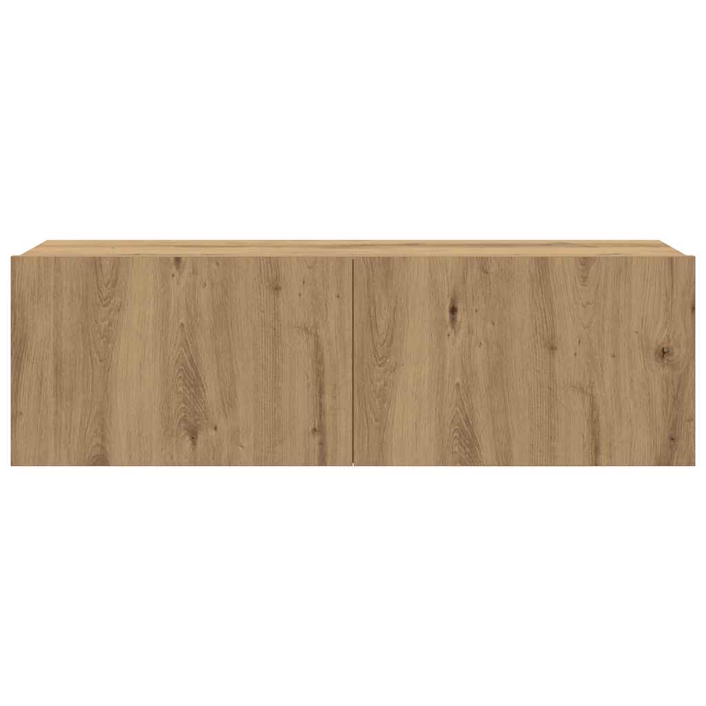 vidaXL 4-tlg. TV-Schrank-Set Wandmontage Artisan-Eiche Holzwerkstoff