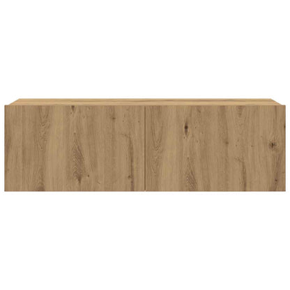 vidaXL 4-tlg. TV-Schrank-Set Wandmontage Artisan-Eiche Holzwerkstoff