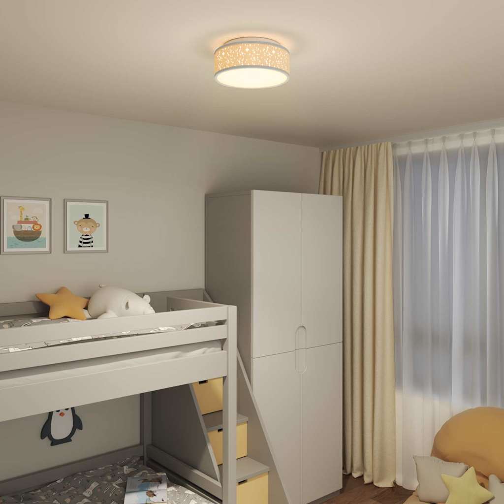 Deckenlampe mit Strahlern Grau 30 x 30 x 13,5 cm Stoff