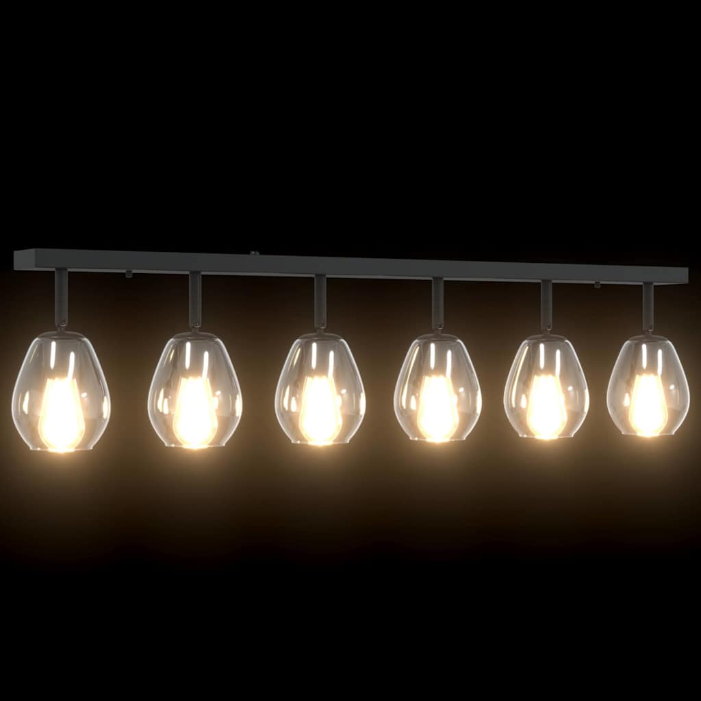 Deckenstrahler Schwarz 110,5 x 13 x 26 cm Glas und Metall
