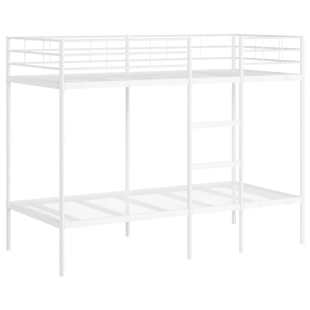 Etagenbett ohne Matratze Weiß 90x200 cm Stahl