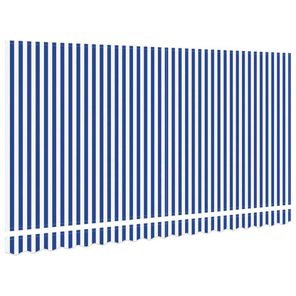 vidaXL Markisenersatzstoff Blau und Weiß 380 x 195 cm Polyester