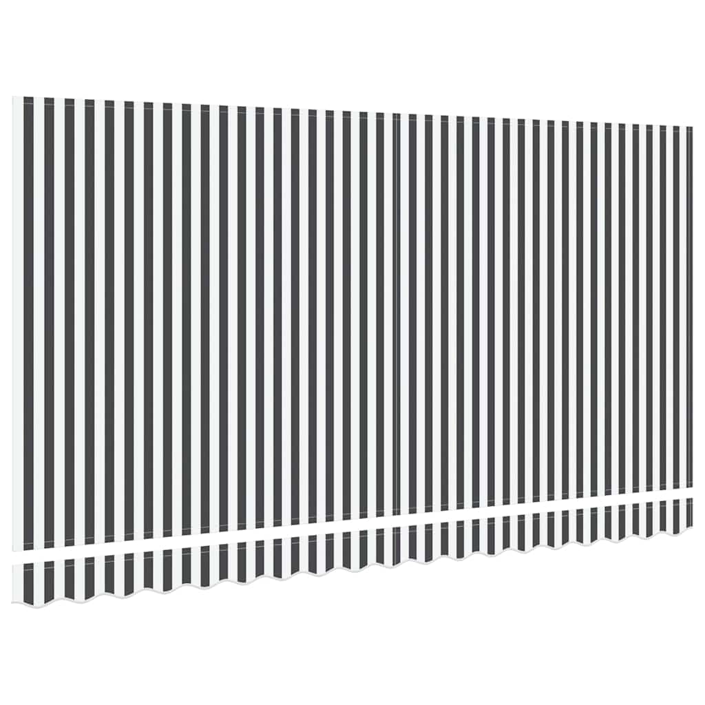 vidaXL Markisen-Ersatzstoff Anthrazit und Weiß 400 x 200 cm Segeltuch