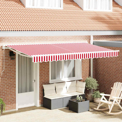 vidaXL Markisenersatzstoff Rot und Weiß 380 x 195 cm Polyester