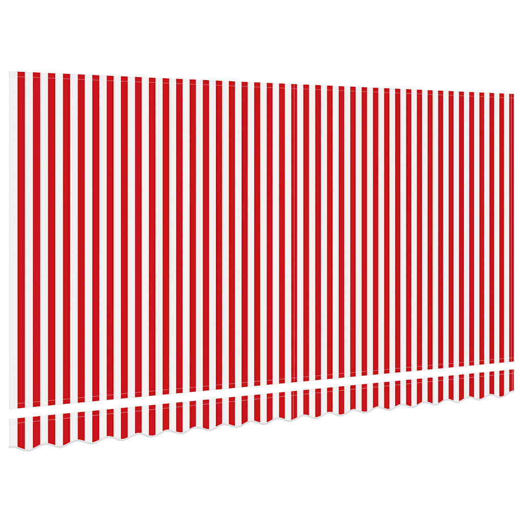 vidaXL Markisenersatzstoff Rot und Weiß 380 x 195 cm Polyester