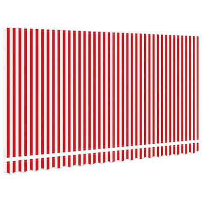 vidaXL Markisenersatzstoff Rot und Weiß 380 x 195 cm Polyester
