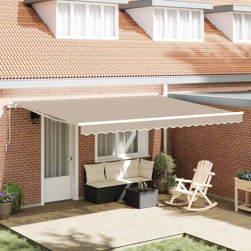 vidaXL Markisen-Ersatzstoff Beige 450 x 350 cm Segeltuch