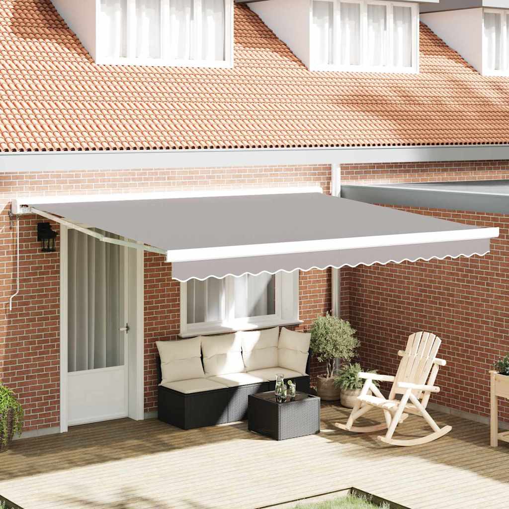 vidaXL Markisenersatzstoff Hellgrau 380 x 345 cm Polyester