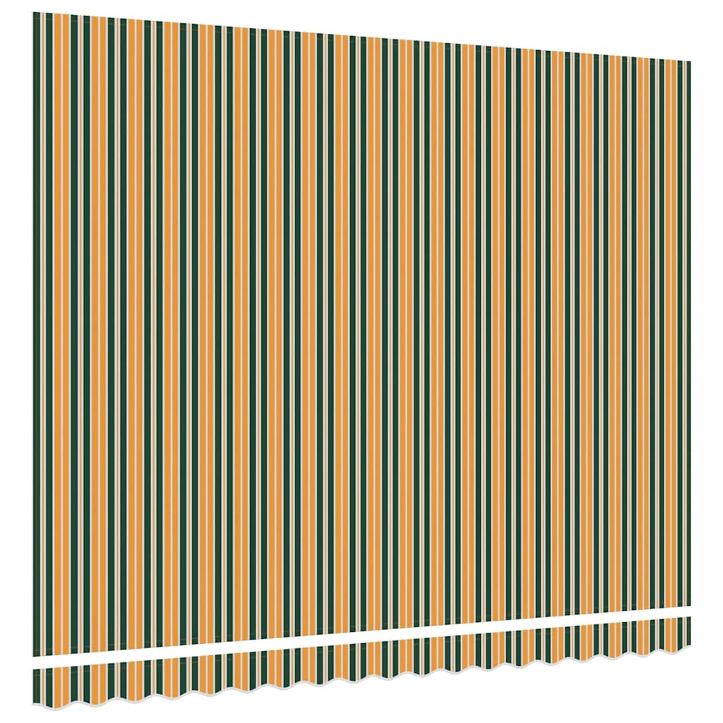 vidaXL Markisenersatzstoff Grün und Gelb 380 x 295 cm Polyester
